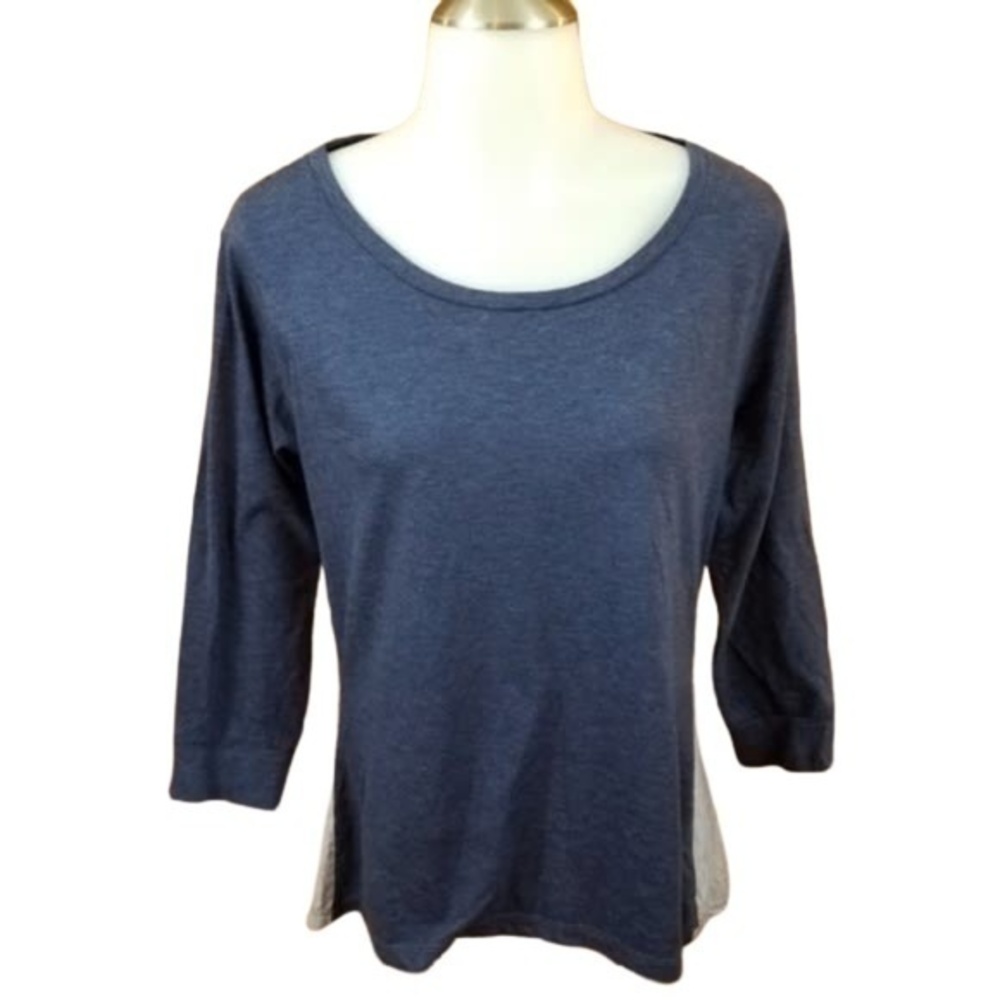 Horny Toad Merger tee plaid check blue S womens 3/‎